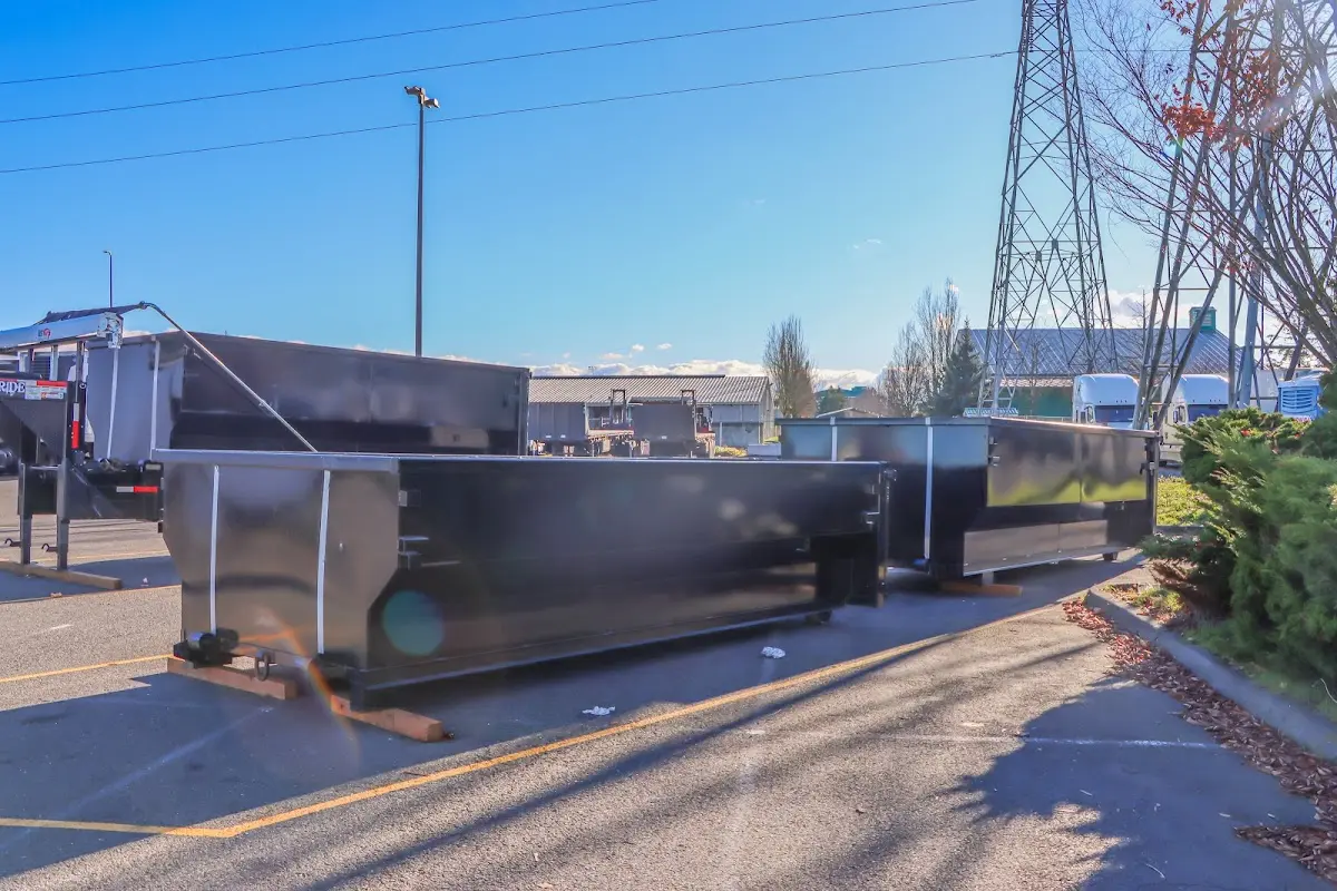 Roll-off dumpster ready for waste disposal at job site for Roll Off Dumpster Rental in Mayfield Heights